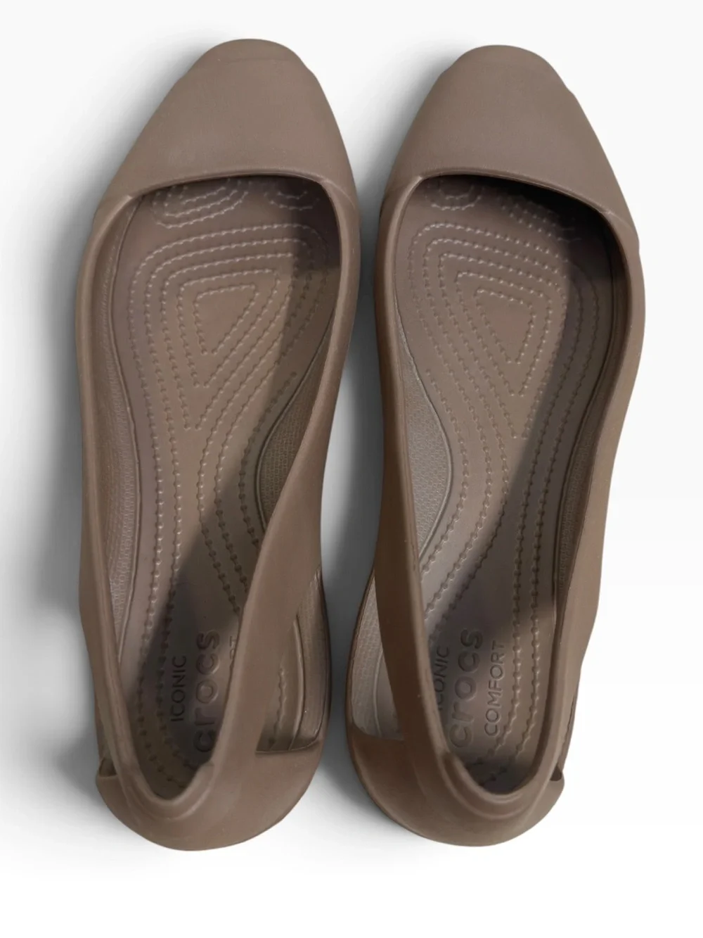 Crocs Sienna Flats Size 9 Brown Slip On Ballet Shoes Comfort Work Casual